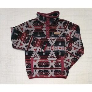 Cinch Youth Kids Pullover Quarter Snap Fleece Jacket Aztec Size Small 6/8